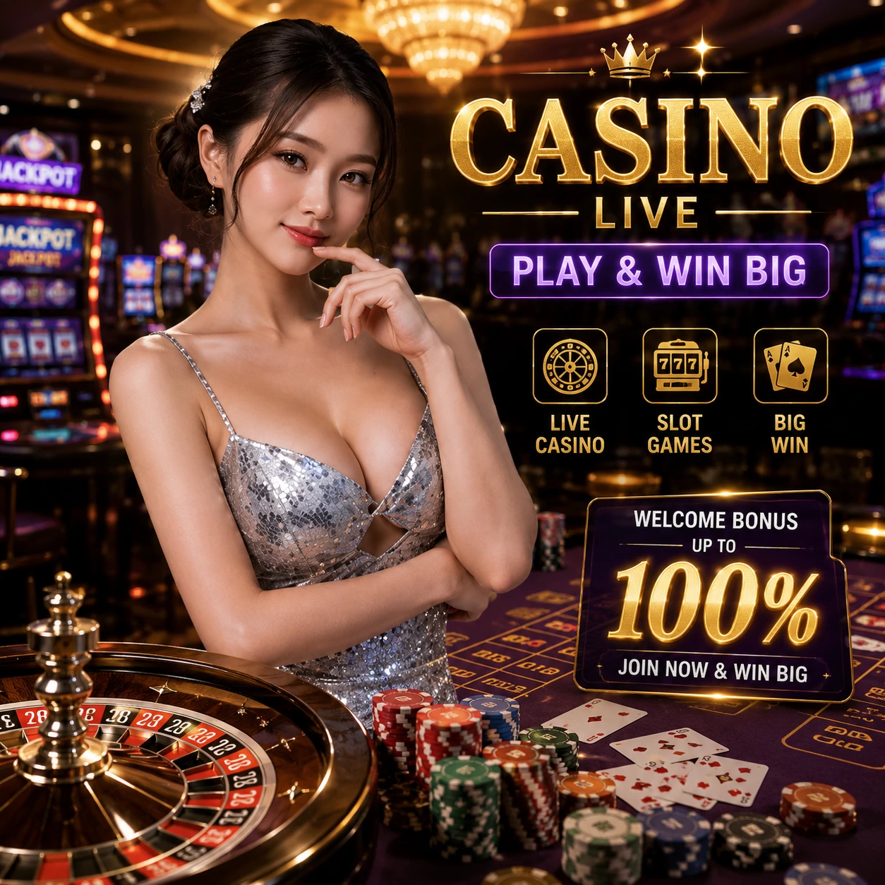 Aplicativo móvel luckslot para iOS e Android